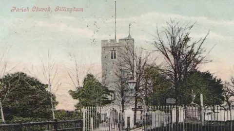@PastPostcard Postcard of a church in Gillingham, Kent