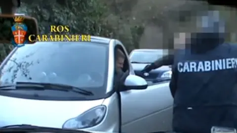 Ros Carabinieri An image from an Italian police video of the arrest of Carminati in 2014