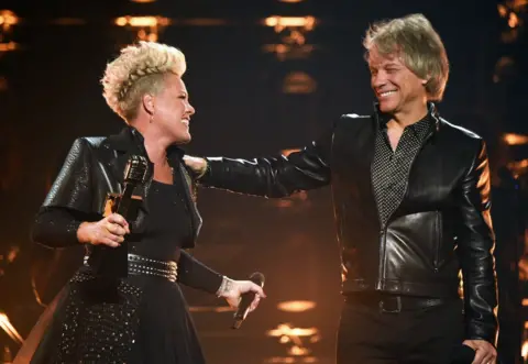 Getty Images Pink and Bon Jovi