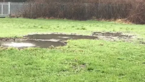 Penallta RFC Overflowing sewer at Sue Noake