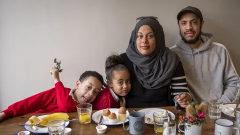 Phil Coomes Juma Dimmock and her partner, son and daughter