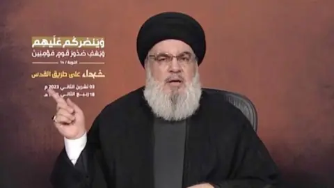 Reuters Still from a speech by Hassan Nasrallah (file photo)