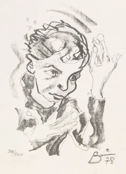 The David Bowie Archive/PA A self-portrait sketch by David Bowie