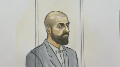 Court sketch of Zameer Ghumra