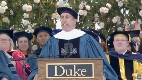 Jerry Seinfeld speaks at Duke's graduation ceremony