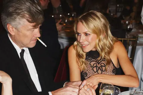 David Lynch talks to Naomi Watts before she accepts the 2001 Movieline Breakthrough Performance Award