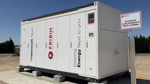 Fibrin A white box, the size of a large garden shed holds Fibrin's back-up battery supply