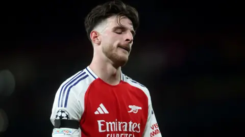 Declan Rice looks dejected