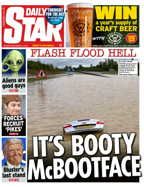 La portada del Daily Star. El titular dice: 