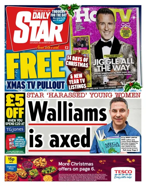  Star 'harassed' young women" reads the headline on the front page of the Daily Star.