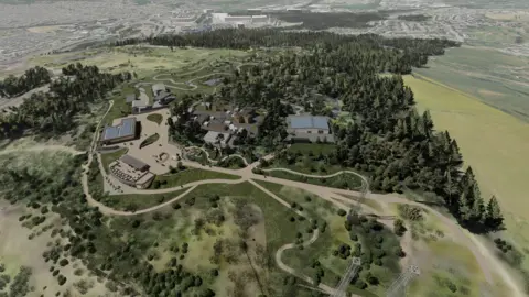 Skyline Enterprises Artist impression of Kilvey Hill from an aerial view.