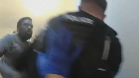 Nottinghamshire Police Bodycam footage of Calocane's assault on a police officer. 