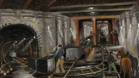 Ironbridge Gorge Museum Trust Painting of Gorby's Corner pit bottom in Highley, Shropshire
