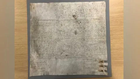 Cambridgeshire County Council  1627 deed signed by Oliver Cromwell