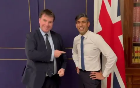 BBC Craig Williams with Rishi Sunak