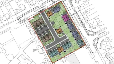 Breck Homes An architect's plan of where the new homes would be built if granted planning approval.