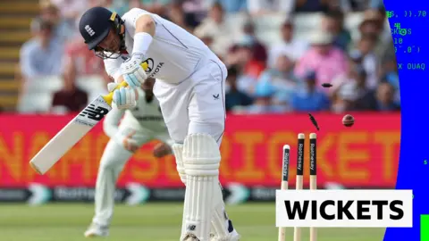 Joe Root bowled out