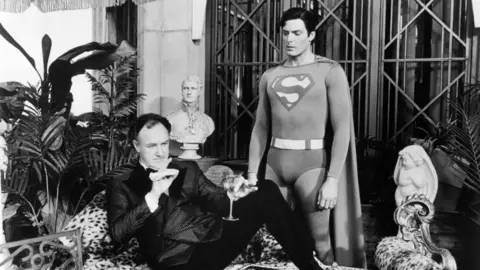 Getty Images Gene Hackman dan Christopher Reeve di Superman IV