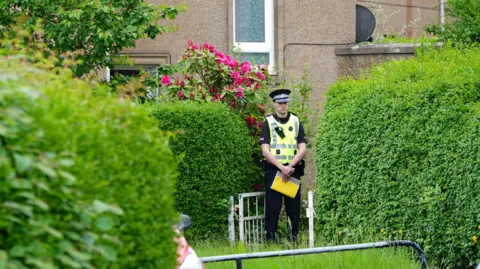 Police at crime scene in Edinburgh