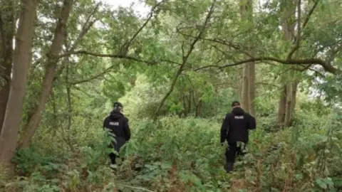 Kent Police Police searching woodland following the disappearance of Liam Graham