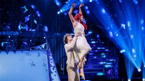 Guy Levy/BBC Bobby Brazier dancing with partner Dianne Buswell