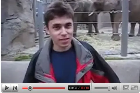 V&A Jawed Karim stands in front of an elephant enclosure