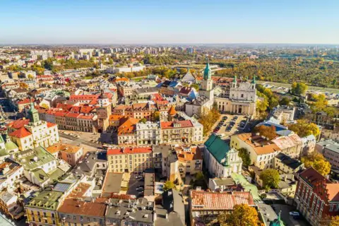 Getty Images An aerial image of Lubin in Poland. 