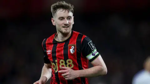 David Brooks in action for Bournemouth against Leeds United in the Premier League in April 2026.