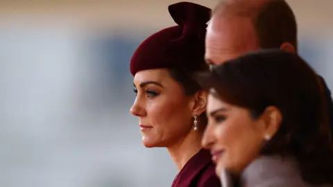 PA Media Princess of Wales, Prince of Wales and Sheikha Jawaher bint Hamad bin Suhaim Al Thani at Horse Guards Parade