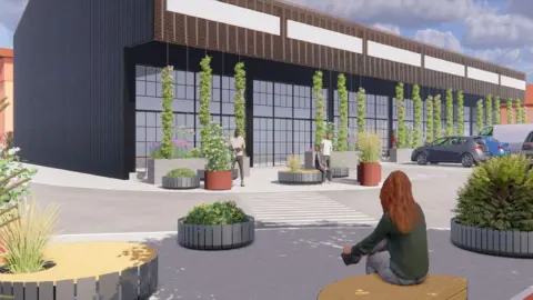 Greig & Stephenson Architects An artist's impression of the main production hub