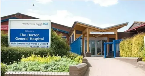 Outside of the Horton General Hospital in Banbury