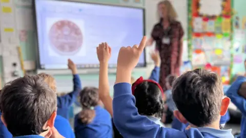 BBC A class at Queen Emma Primary School in Cambridge