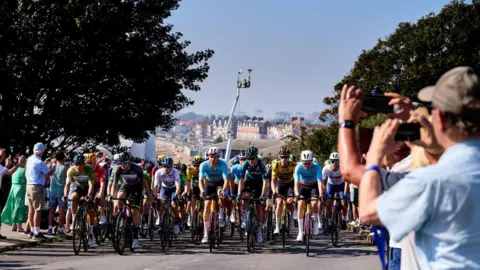 Riders on a hill in Felixstowe