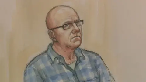 Court sketch of Christopher Scott