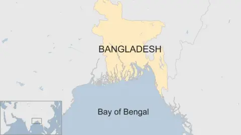 Map showing Bangladesh and the Bay of Bengal