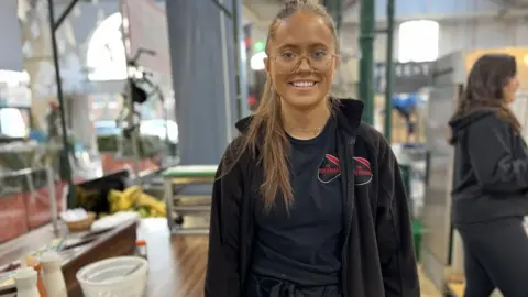 Clara Cromie is 22 and sells crepes in St George's Market