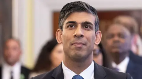 Getty Images Prime Minister Rishi Sunak at a meeting of Commonwealth leaders at Marlborough House ahead of the Coronation