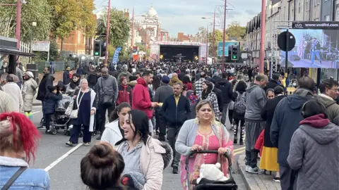 Soho Road Diwali Mela People walking in the crowded streets