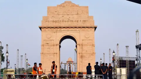 Getty Images The statue of Subhash Chandra Bose was seen installed in the Grand Canopy this evening, ahead of the inauguration of the Central Vista at India Gate, on September 7, 2022 in New Delhi, India