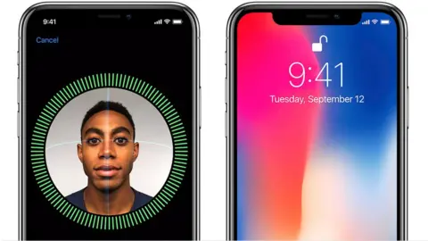 Apple The iPhone X can be unlocked using facial recognition