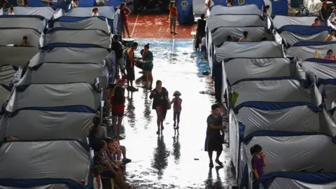 EPA evacuees at an evacuation centre at Marikina east of Manila