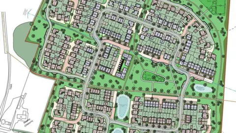 Gladman Developments  Map of 238 Houses East Shrivenham Road Highworth Layout