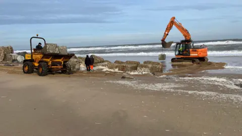 Shaun Whitmore/BBC Plant on Hemsby beach