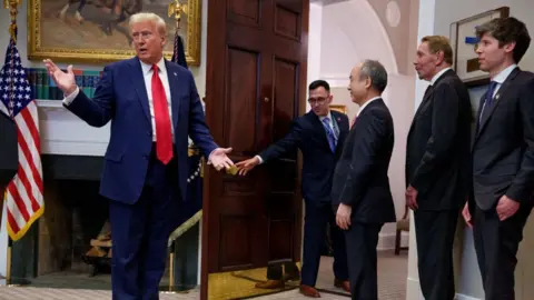 Getty Images On his first day in office, President Donald Trump held a press conference touting investment by OpenAI CEO Sam Altman, SoftBank CEO Masayoshi Son, and Oracle co-founder, CTO and Executive Chairman Larry Ellison