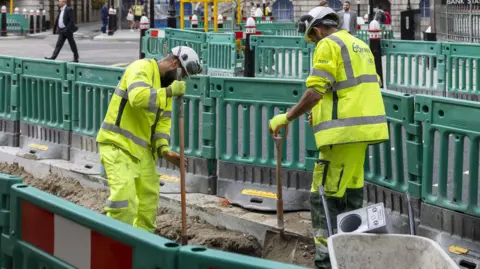 Construction workers in London