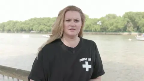 Climate Centre Mary Tester pictured in front of the River Thames