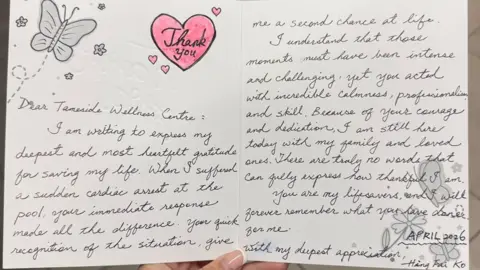 Active Tameside A handwritten card held open
