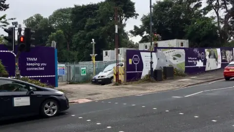 Local Democracy Reporting Service General view of the new railway station being constructed in St Mary's Row in Moseley. 