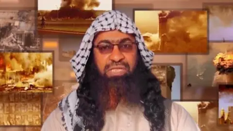 AQAP File photo showing video message from AQAP leader Khalid Batarfi in February 2021