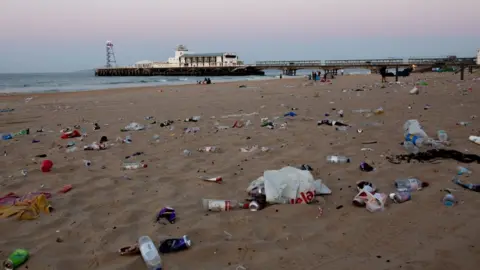 Matt Pinner Bournemouth beach on 25 June